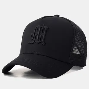 2pcs Men'S Casual Embroidered Baseball Caps with Letter M Design, 100% Polyester, Lightweight & Adjustable with Breathable Mesh Back, Perfect for Outdoor Sun Protection, Travel, and Beach Use