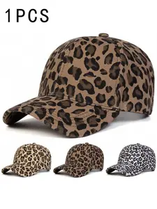 Women's Solid Color Leopard Print Baseball Cap, Animal Print Snapback, Spring Autumn Outdoor Travel Beach Street Fashion Casual Hat, Stylish and Comfortable