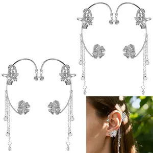 4pcs Clip-On Butterfly Earrings Suitable for Sensitive Ears - No Piercing Butterfly Wings, Delicate Fairy Style, Daily Wear & Special Events, Year-Round Women's Elegant Accessories (Non-Piercing, Clips-On)