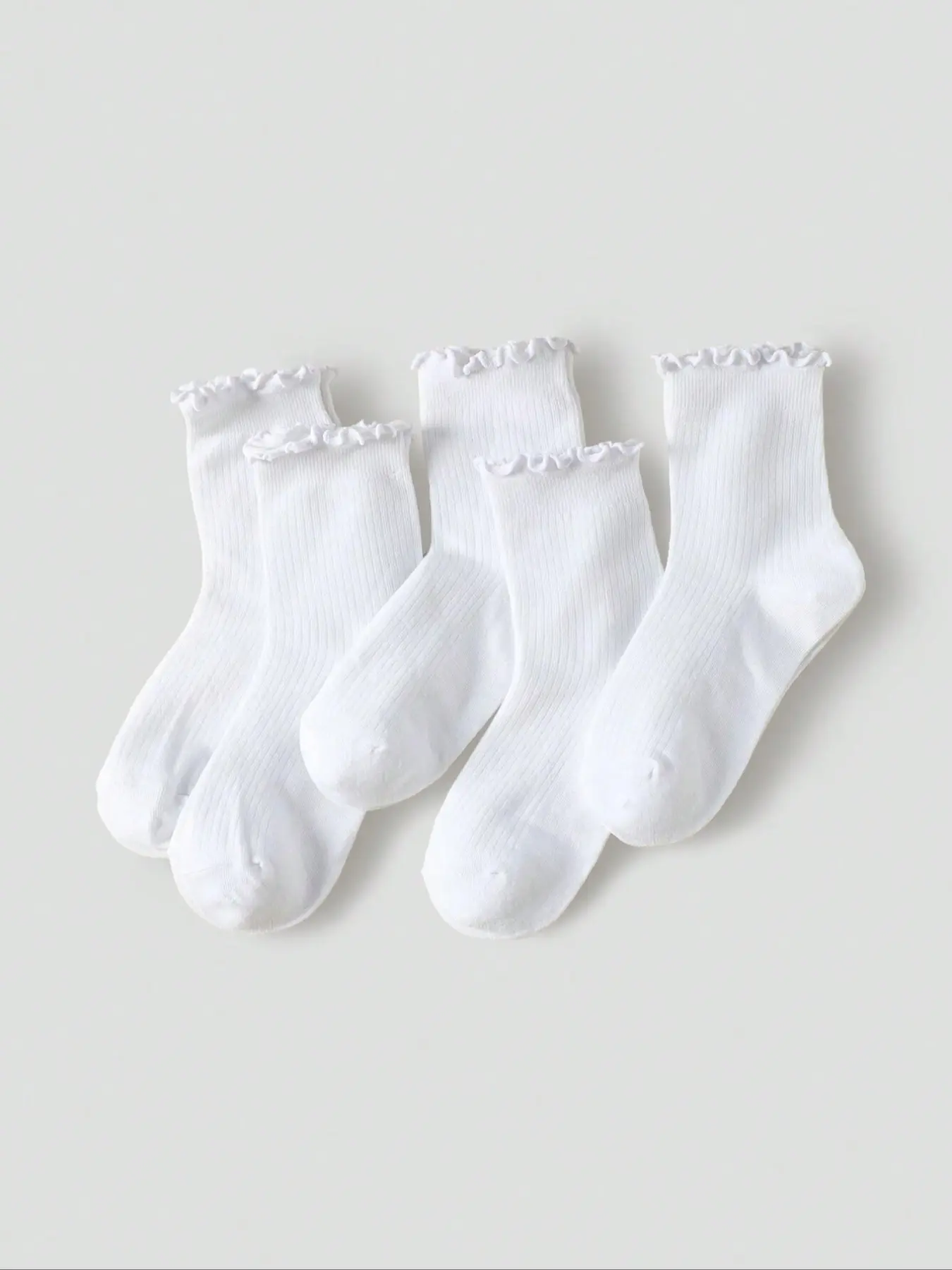 Women's Solid Color Knitted Ruffled Hem Socks, Cute Sweet Personalized Design, Soft Comfortable Casual Wear, Perfect for Fall Winter Daily, Soft Comfy Socks