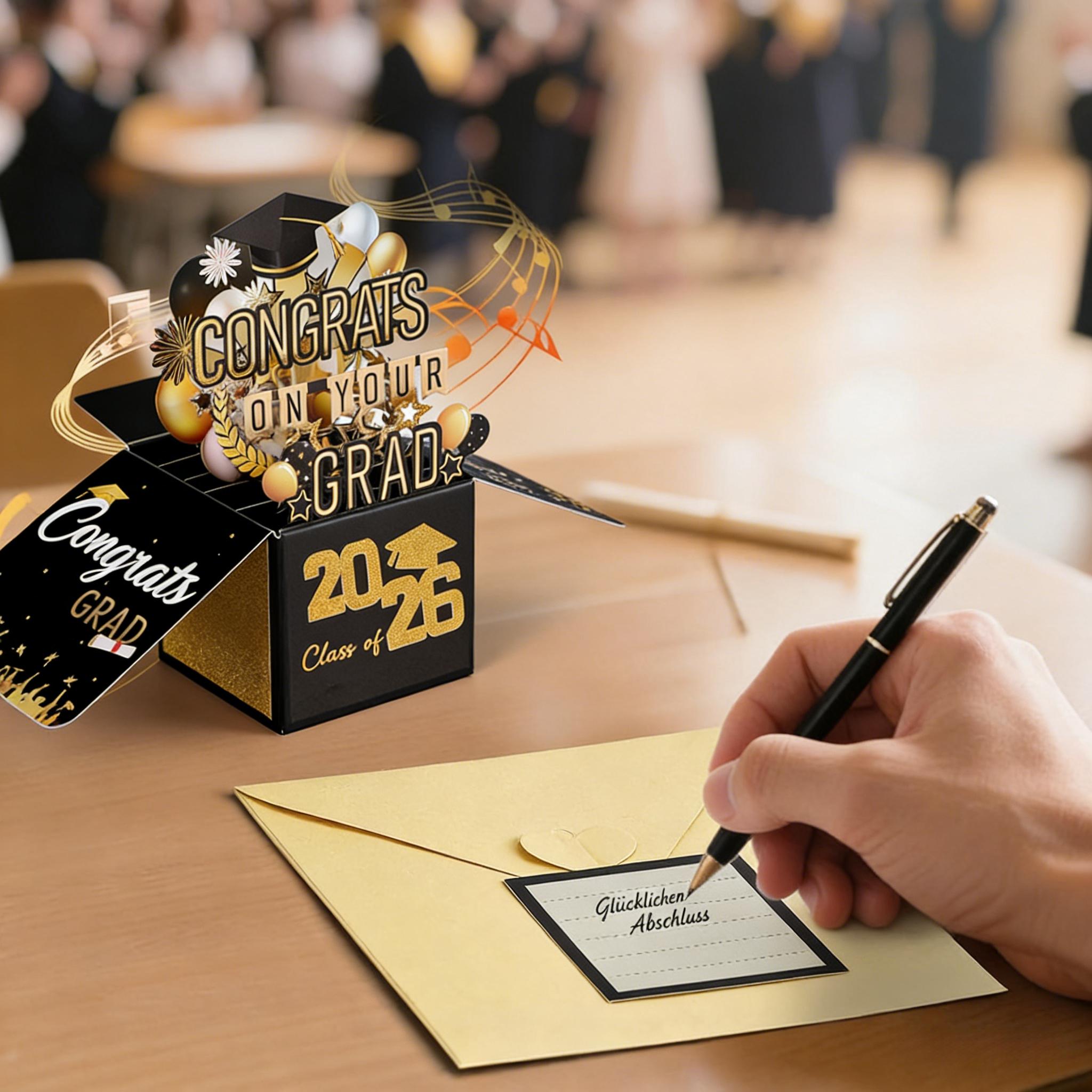 2026 Graduation Pop Up Card- Congrats on Your Grad  - Foldablefor University, College, High School Graduation, Gift for Classmates and Teachers