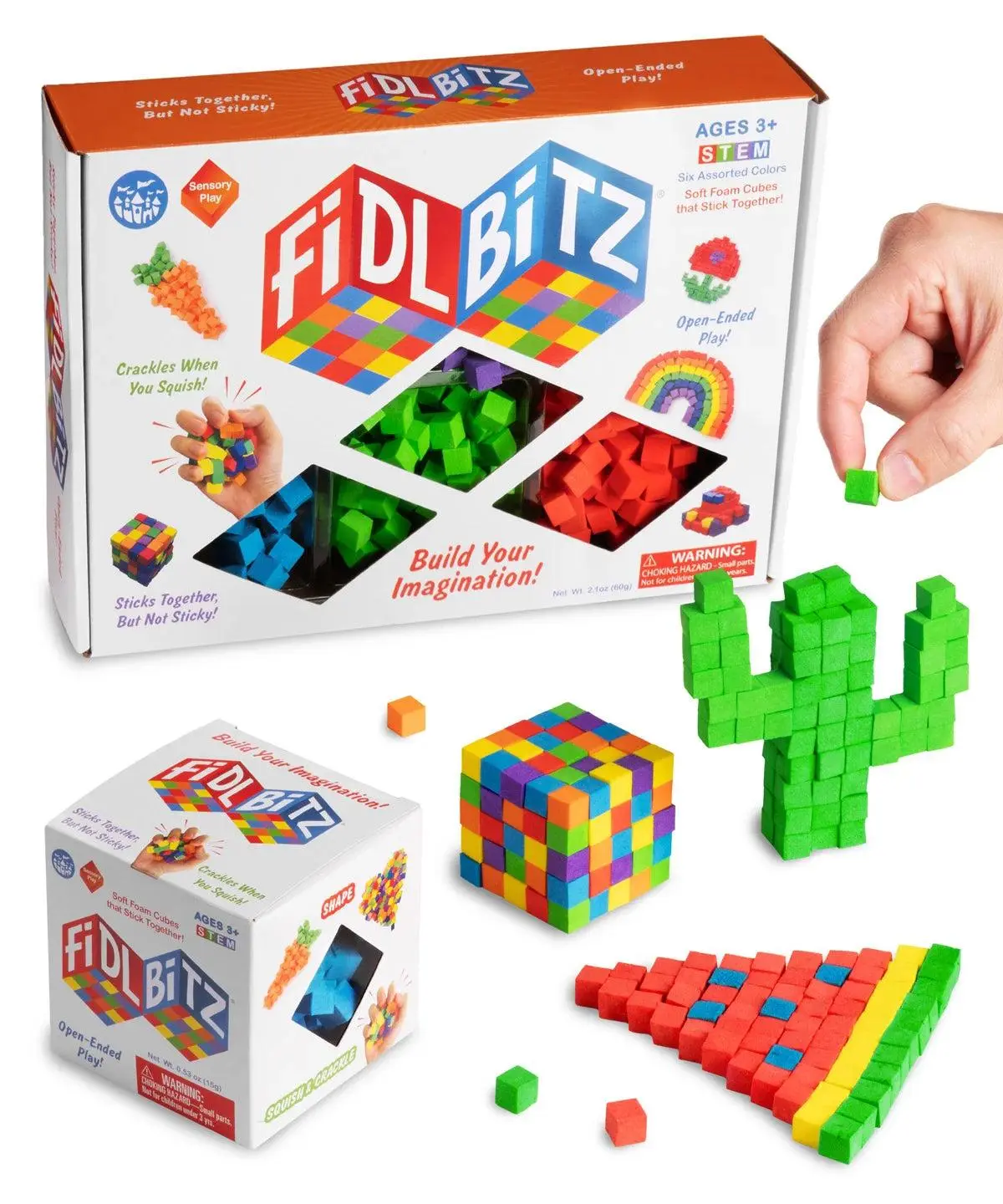 FidlBitz - Satisfying, Soft ASMR Building Cubes that Stick to Each Other, Crunchy
