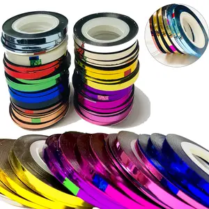 36 pcs Nail Art Striping Tape Lines,Metal Self-Adhesive Nail Decals,Gold Silver Nail Rolls Stripe Lines,Nail Tape Strips for Design springtok