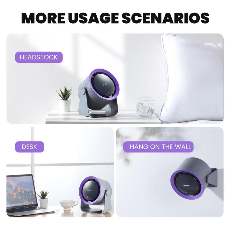 USB Charging Fan with Digital Display, 100-Speed Turbo Powerful Fan, Adjustable and Portable Desktop Hanging Fan, Strong Wind Cooling for Summer, Suitable for Home, Kitchen, Bathroom, Office, Outdoor Camping