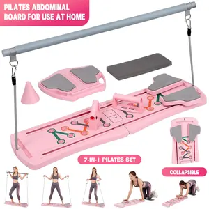 7-in-1 Foldable Pilates Board for Home Workout, Pilates bed, Party Favors, No Timer Ab Reformer with Resistance Bands, Core Strength Trainer for Abs Legs Arms for Women, Ideal Gift for Mom Wife Her