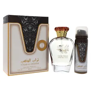 Ard Al Zaafaran Turab Al Dhahab 2 Piece Bundle Set for Women (Eau de Parfum Spray 3.4 Ounce + Deodorant Spray 1.6 Ounce)
