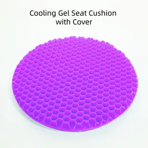 Gel Cushion Round Thickened, Summer Breathable Honeycomb Design, Relieves Pressure Back & Tailbone Pain, for Home, Office, Wheelchair, Chair, Car