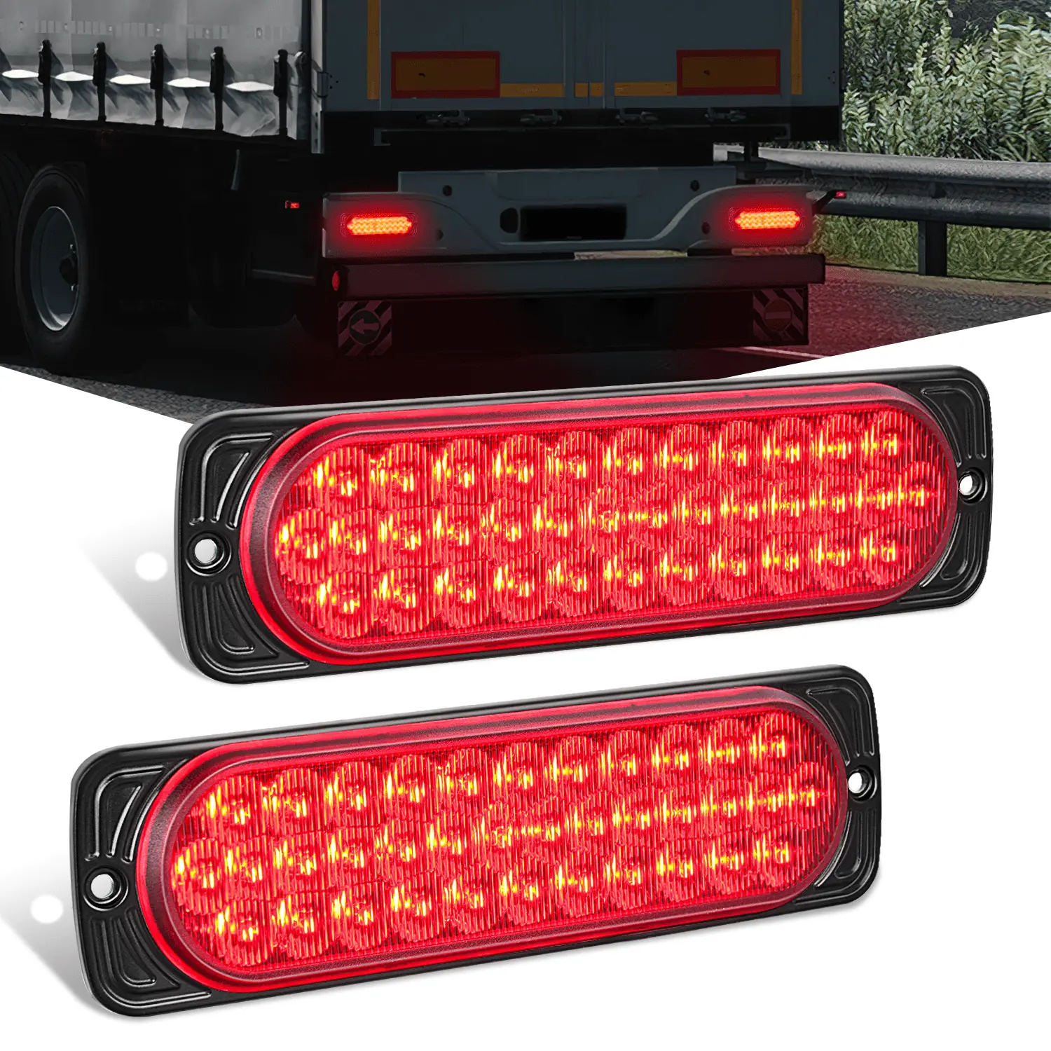 Nilight 7.5 in Aluminum Housing LED Tail Lights (2 PCS) - 36LED High Visibility Red Running, Brake/Turn Signal Marker Lights, Easy Installation, Accelerated Heat Dissipation, Black Wire, 10-30V DC Corded, Bolts Included for Cars, Trucks/RVs, Boats, Led Li