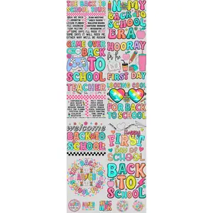 Back To School Tour DTF Transfers Gang Sheet 22” wide x 60” long DIY Direct to Film T Shirt Transfers