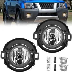 Nilight Car Fog Light Assembly with Clear Lens - Car Accessories, Weatherproof, Factory Look Replacement for 2005-2014 Nissan Xterra & 2010-2015 Nissan Frontier Vehicle