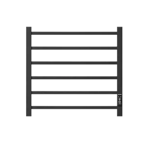 Towel Warmer 6 Bar Electric Heated Towel Rack Wall Mount Plug-in/Bath Towel Heater Matt-Black - Timer Matte Stainless Steel Durable Waterproof Dustproof Rust Resistant Long Lasting Constant Temperature Remove Odor Humidity Energy Efficient Warm