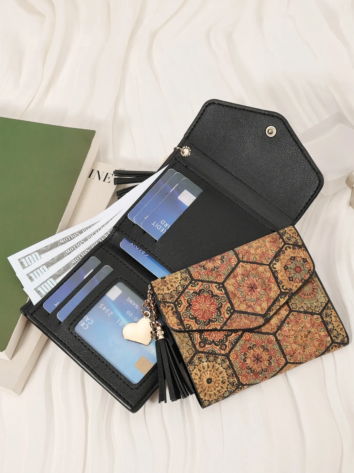 Women's Fashionable Bow & Tassel Decorated Short Wallet, Casual Multi ...