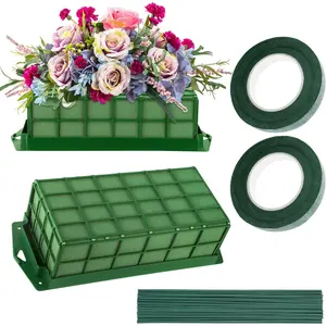 2 count Floral  Cage with Floral  for  and Artificial  Rectangle Dry and Wet Flower Cage Bowl Holder for Wedding,  and Garden Arrangement Decorations