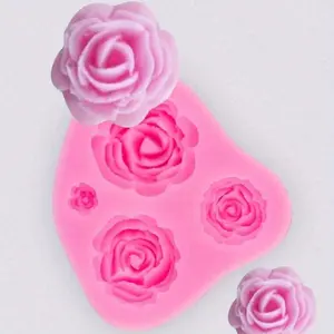 Rose Shaped Silicone Mold, 1 Count Creative Flower Shaped Chocolate Handmade Soap Mold, Baking Tool, DIY Cake Decorating Mold, Flexible