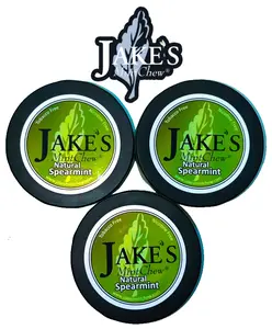 Jake's Mint Chew - Spearmint - 3 pack - Longcut  Natural chew alternative  quit dipping