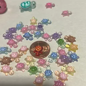 Tiniest Turtle Figurines - Glowing Dark Resin, Includes Nail Charms, Miniature Design blind bags each bag includes four turtles