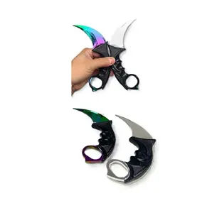 Ninja Knife Karambit - Silver or Black Oil Slick - Costume Accessory Prop