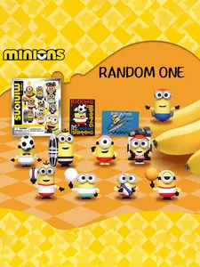 Minions Officially Licensed Mystery Blind Bag Clip 3D Character Series Pendant Keychain Kevin and Bob and Stuart Halloween Christmas Anniversary Party Favor Unique Cute Image Surprise Package MN-76205