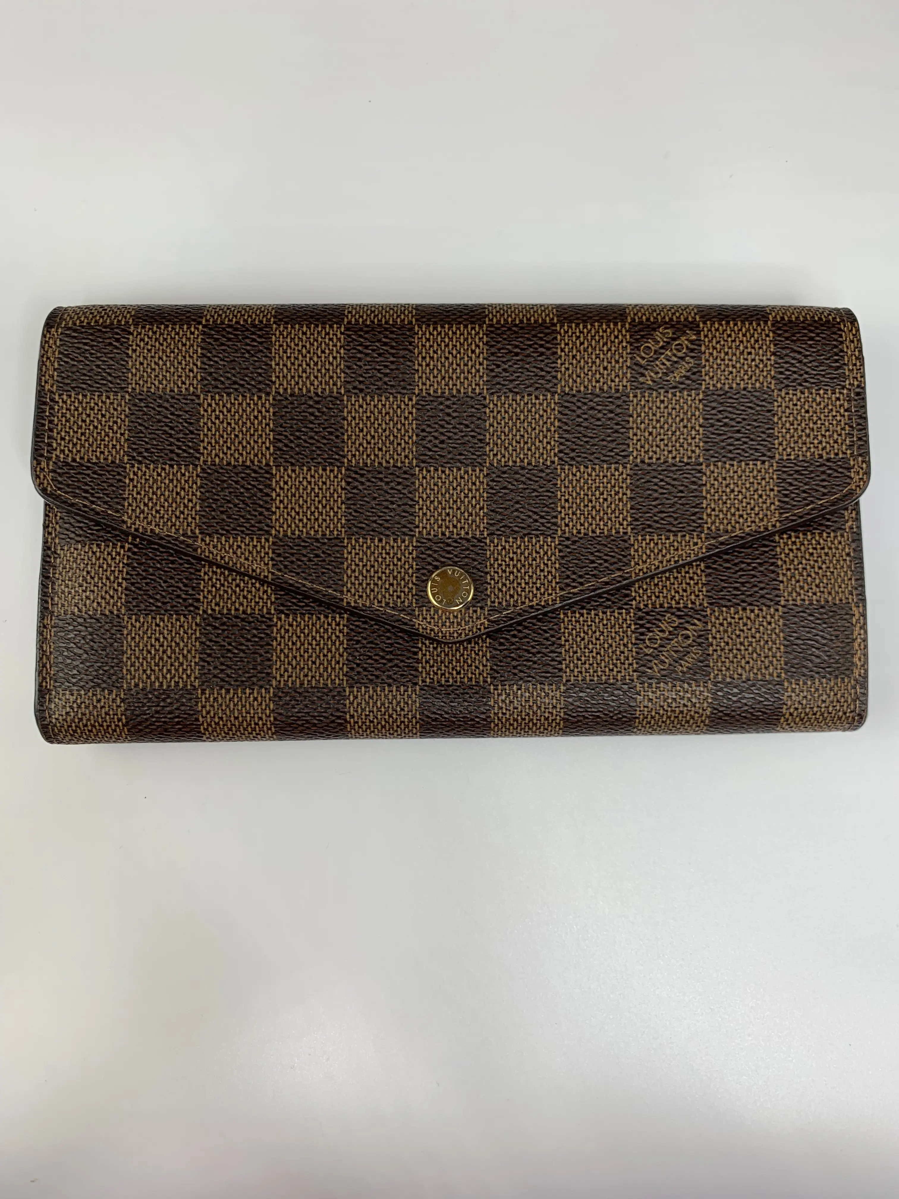 Pre-owned Louis Vuitton coated canvas and leather Small Leather Goods Sarah Wallet