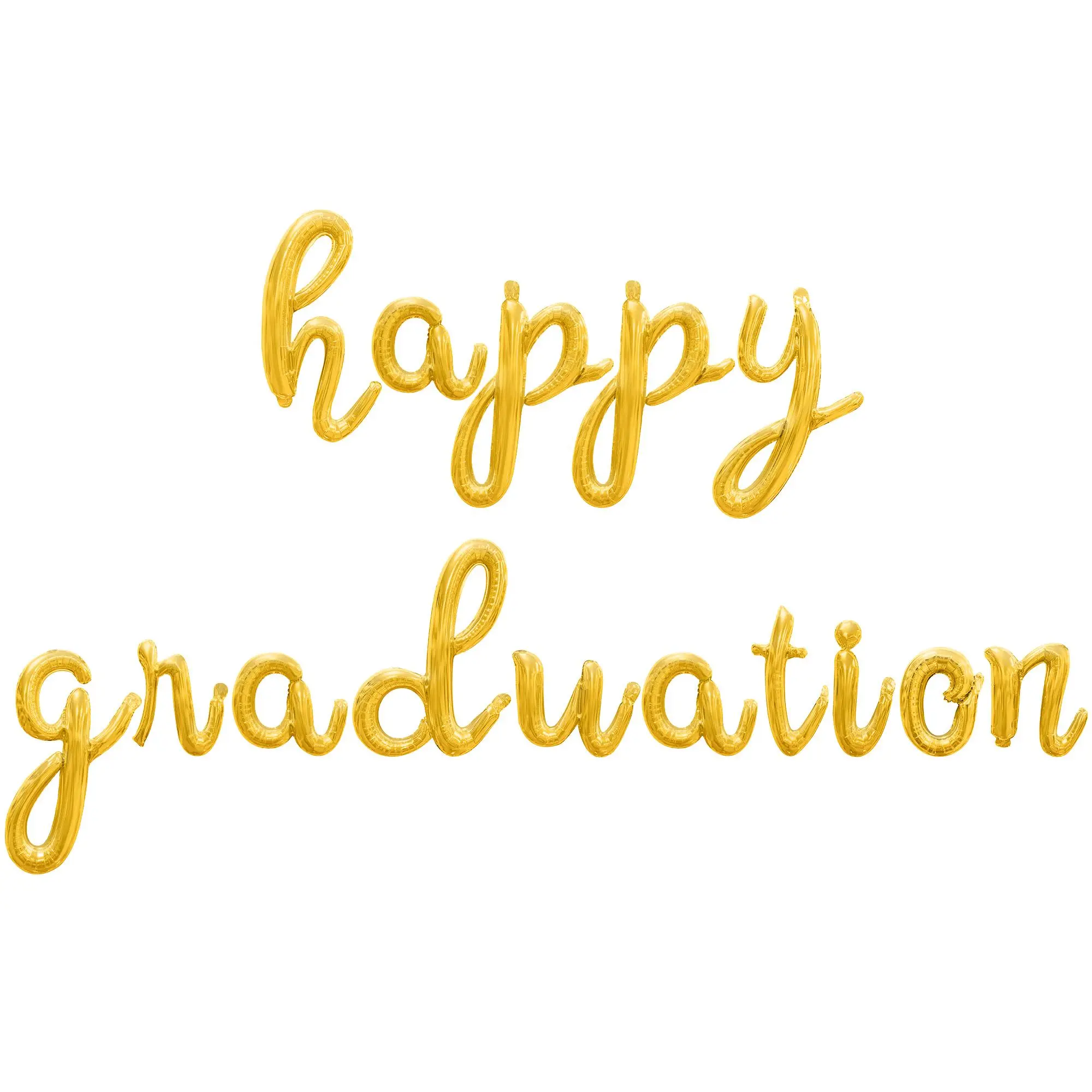 Cursive Script Letter Balloons - HAPPY GRADUATION 16" Inch Alphabet Letters Foil Mylar Balloon Graduation Party Banner
