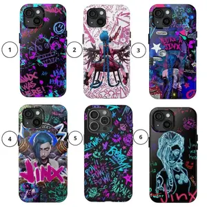 Arcane Jinx Phone Case for iPhone 17 16 15 14 Pro Max Plus | Cool League of Legends Gamer Anime Graffiti Cyberpunk Shockproof Cover