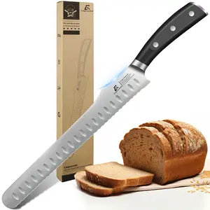 【TikTokShopJumpstart】COQUUSAID Bread Knife for Homemade Bread, 10.6 Inch Multifunction Serrated Knife, Razor Sharp Slicer, Forged High Carbon German Steel, Full Tang Ergonomic Handle Design for Sourdough Turkey Fruit Valentines Day Gift