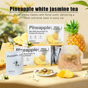 Pineapple White Jasmine Tea 80g（8g×10packs）With Pineapple Snow Pear Apple Loushen Flower Cherry Cranberry Blacksurrant Jasmine Green Tea Cornflower