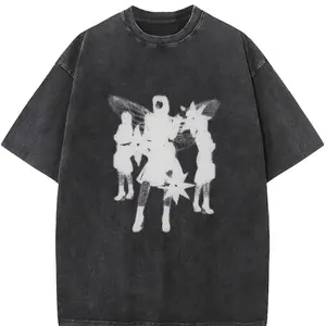 Holafish Acid Washed Short Sleeve T- Shirts Unisex Oversized Heavy-Weight Cotton Solid Drop Shoulder Vintage Street Wear Basic Tees Baggy Hip Hop Unisex Tops country concert outfits shirts women Hoodie Menswear Outdoor Sport T-Shirt Streetwear