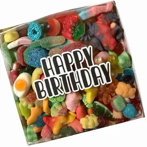Sweet Creations Happy Birthday Gummy Explosion on Box - Assorted Shapes & Flavors for Celebrations Fruit Chewy Candy Snack. 1.5lbs bonbon