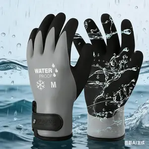 100% Waterproof Winter Work Gloves for Men and Women,Foam Latex Coated and Thermal Insulated Gloves for Cold Weather