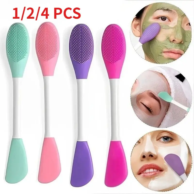 Silicone Face Mask Brush, Dual-Function Skincare Exfoliating Tool, Face Exfoliator Brush, Facial Cleanser Brush, Face Scrubber, Deep Pore Cleansing, Blackhead Remover, Facial Skin Care, Facial Cleansing Tools
