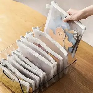 10pcs A5 Grid Zipper Pouch File Bag Waterproof Zippered Document Folder School Office Supplies Pen Case