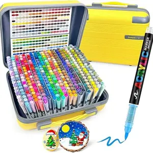 360 Color Acrylic Paint Soft Tip Marker Set, Acrylic Brush Marker, Waterproof Quick Dry Markers, Creative DIY Drawing Graffiti Stickers Poster, Art Design Gift Stationery