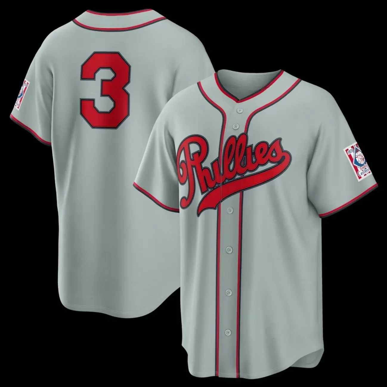 Unisex Baseball Player Harper 3  Philadelphia Team Stadium Jersey 2026 Field of Dreams Stadium Jersey - Gray