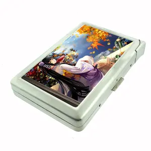 Anime Metal Case with Built In Lighter Metal Wallet
