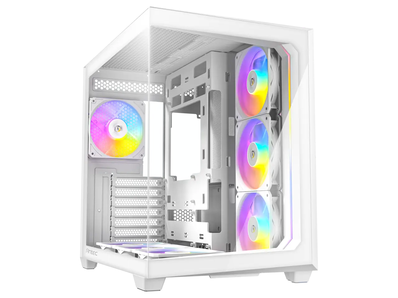 Antec C5 ARGB White, 7 x 120mm ARGB PWM Fans Included, Up to 10 Fans Simultaneously, Type-C 3.2 Gen 2 port, Seamless Tempered Glass Front & Side Panels, 360mm Radiator Support, Mid-Tower ATX PC Case