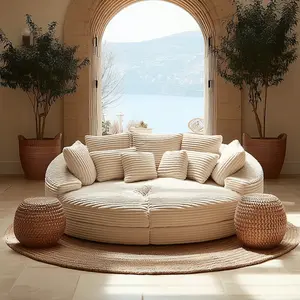 Large Circle Circular Modern Farmhouse Contemporary Italian Circle Sofa Bed
