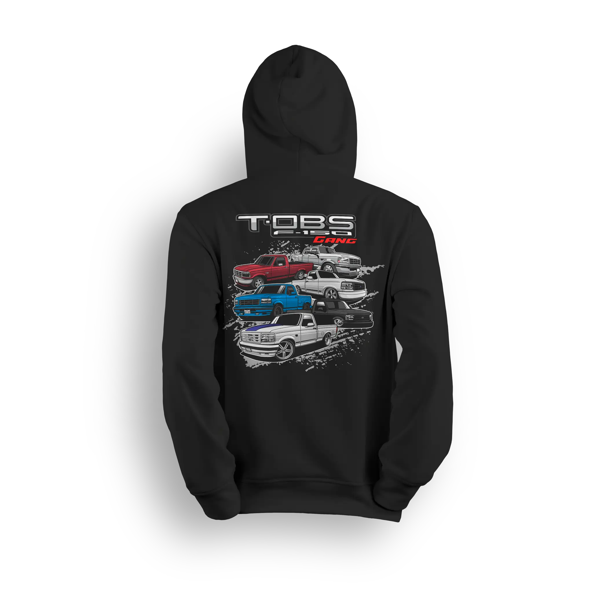 Ford F-150 Stack Hoodie - Mens Casual Long Sleeve Fitted Sweatshirt with Car Pattern & Team OBS Print - Autumn Wear