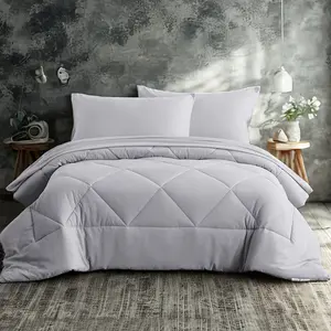 NTBAY 5/7 Piece Comforter Set with Sheets, Soft and Breathable Bedding Set, Bed in a Bag, Down Alternative Comforter Set Solid Color All Season