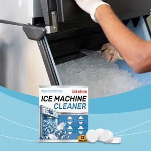 Jakehoe Ice Machine Cleaning Sheet, Home Gentle Cleaning Descaling Deodorant Care household items home essentials Universal Ice Maker Descaler Quick Clean Tablets for Home & Commercial Use Maintenance Tablets Descaler & Deodorizer Food Grade No Residue