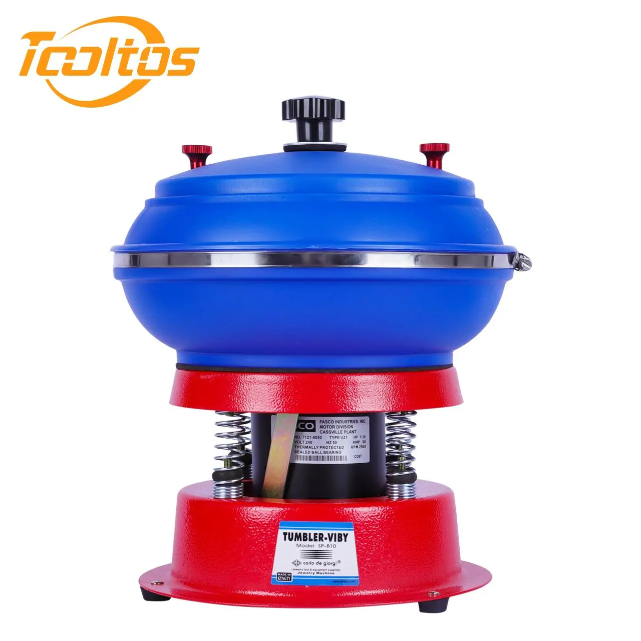 TOOLTOS 8-in Vibratory Tumbler Polishing Machine - 1×3.5L Unit, 1×English Manual, 110V/220V, 90W, Advanced Spiral Flow Tech, Aluminum, Economical Solution for Jewelry Craft, Metal Alloy Micro Grinding, Agate Jade/Automotive Parts Finishing, DIY Beading