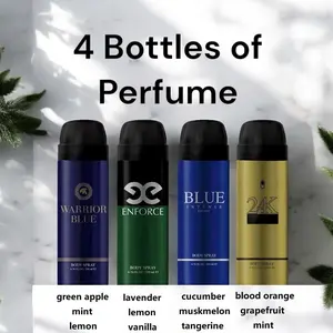 Men's 6.76oz Body Spray Regular Edition Holiday Gift Set with Tangerine, Lemon, Blood Orange, Vanilla & Variety Scents - Fragrance Options: Warrior Blue, Enforce Blue, 24 Golden Edp Intense
