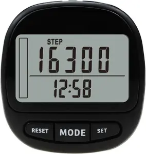 Simple pedometer, 3D pedometer with large digital display, detachable clip and lanyard. Step tracker accurately tracks steps for men, women, children, adults, seniors