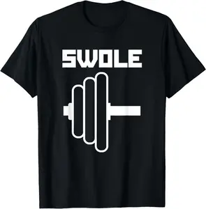 Swole Mates Cute Workout Couples Valentines Day Gym Fitness T-Shirt Pure Cotton Graphic Tees Menswear Top: Gifts for Men & Women
