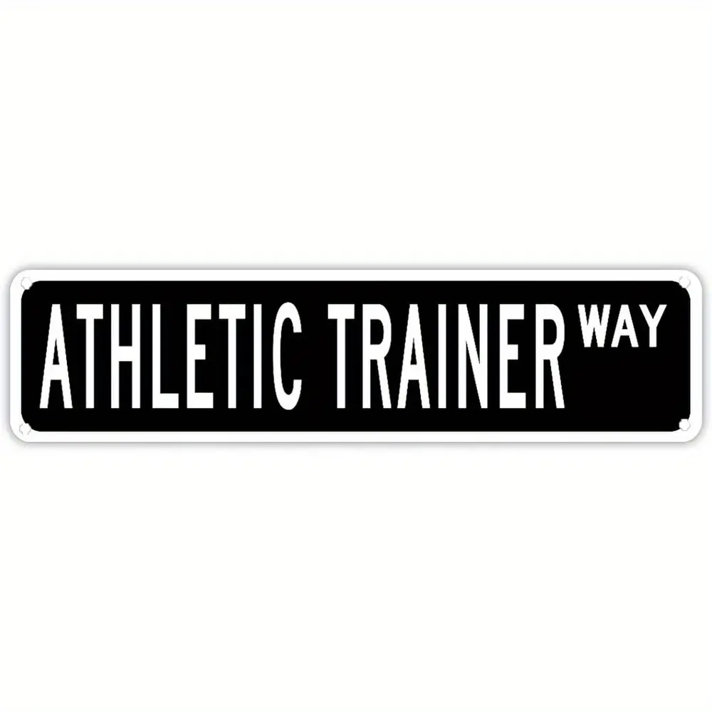SD Athletic Trainer Road Sign Profession Way Art Tin Sign Customized Metal Tin Signs Poster Paintings Sign Fun Wall Art Sign Decor for Coffee Garage Kitchen Club Cafe Home 4x16in