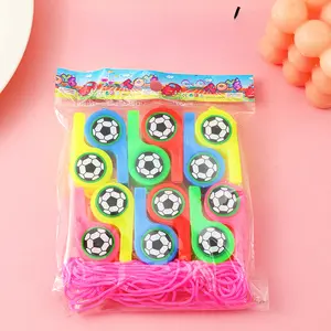World Cup football whistles, plastic smiley face whistles, referee whistles, children's gifts, cheering props, and street vendor toys.