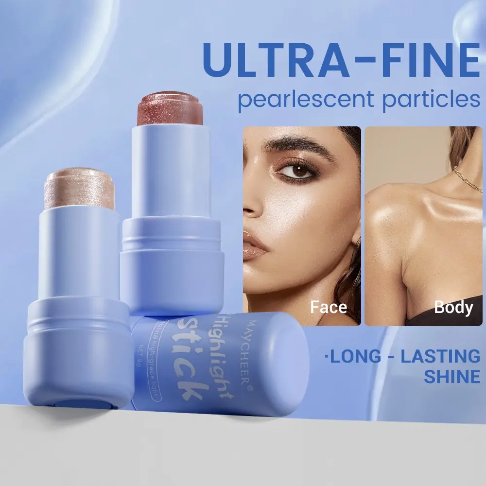 Cool Gel Face Body Highlighter Stick, Natural Radiance, Long-Lasting Shine, Achieve Dewy Skin, 1 Piece, Perfect for Makeup Enthusiasts