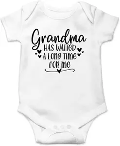 Grandma Has Waited Long Time Baby Bodysuit Funny Infant Outfit Adorable Romper Clothing