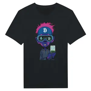 Classic Unisex Crewneck Graphic Crypto T-shirt Menswear Top