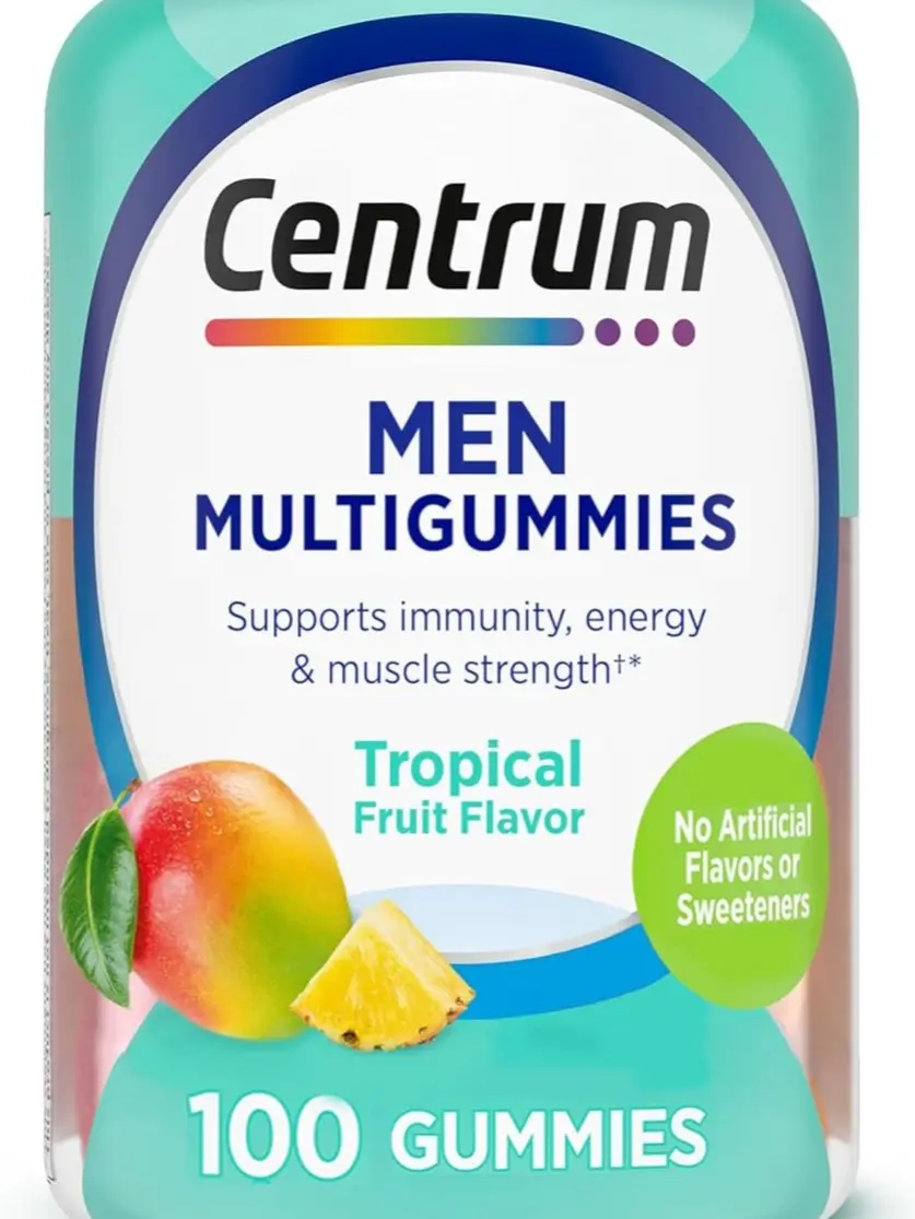 Centrum Men's Multivitamin Gummies, Immune, Energy, Healthy Appearance Support, 100 Count, 50 Day Supply
